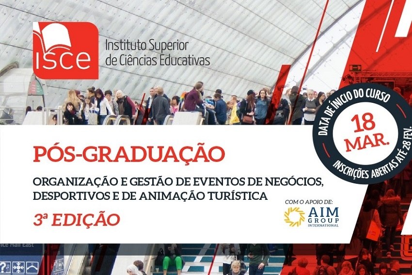 Inscrições abertas para pós-graduação na área dos eventos
