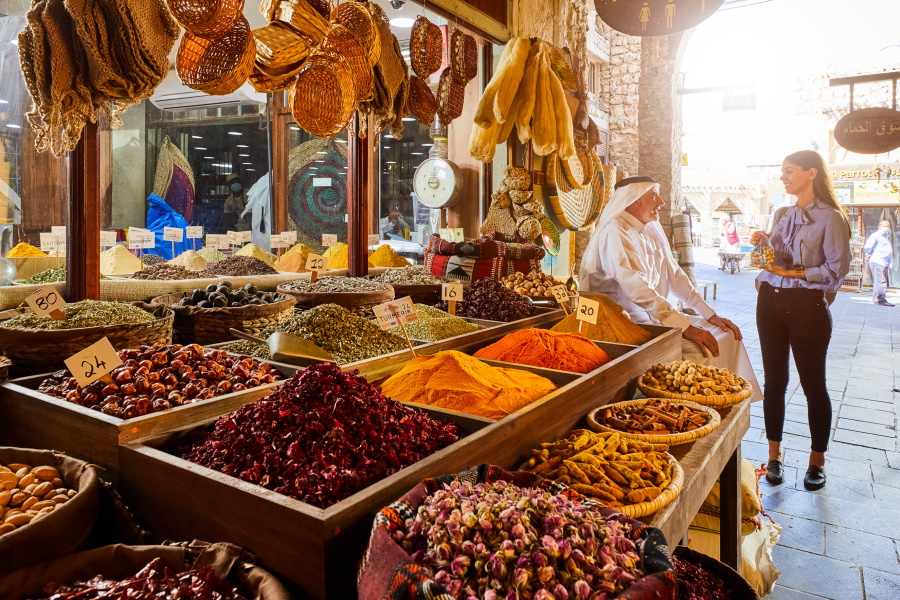 Traditonal trading at Souq Waqif, Doha - Courtesy of Qatar Tourism